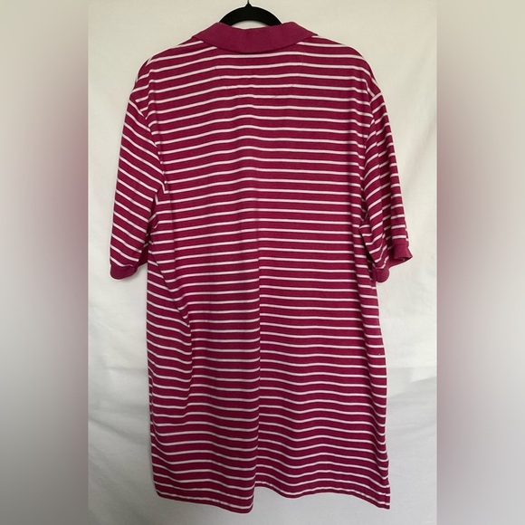 Chaps Pink and White Polo Shirt with Classic Stripes - Picture 2 of 4